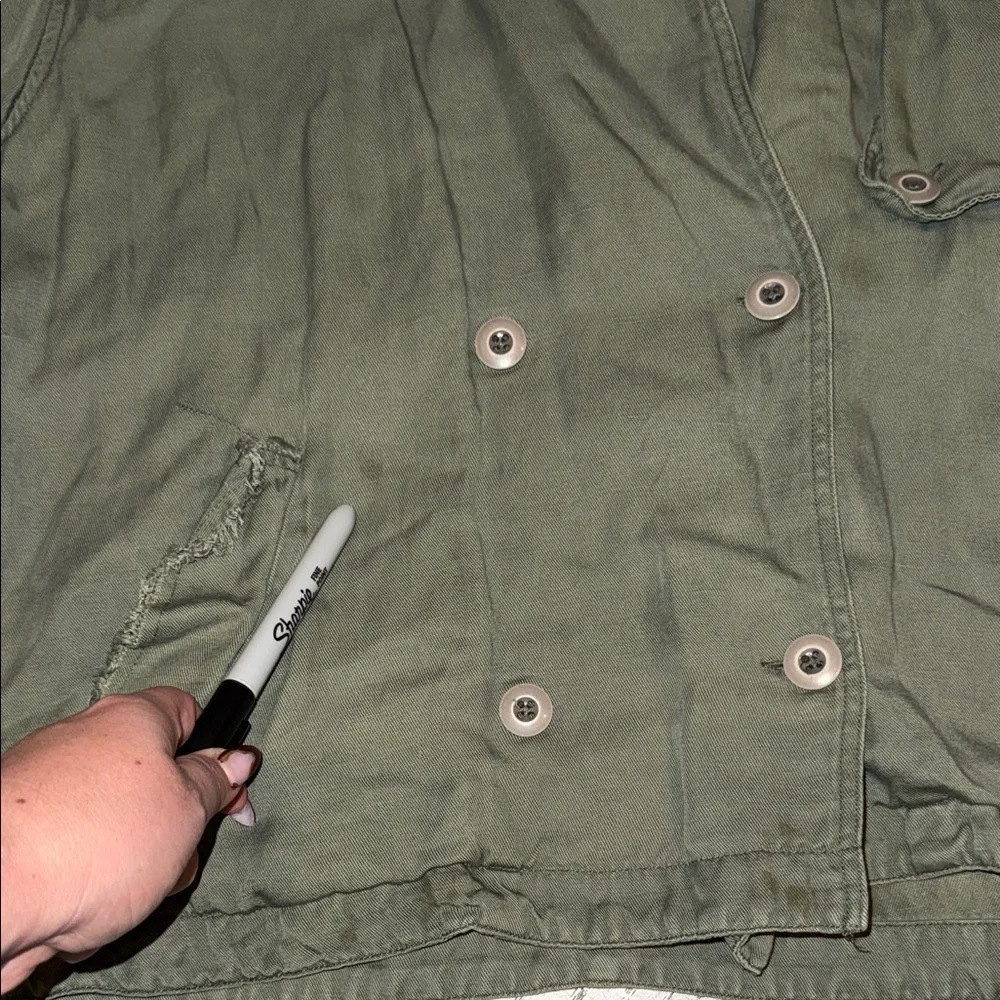 Rails Barclay Linen Blend Button Front Utility Jacket Medium - Picture 3 of 13